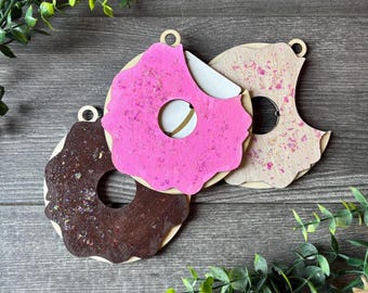 Laser Cut Donut Gift Card Holder | Colorful Wooden Ornament