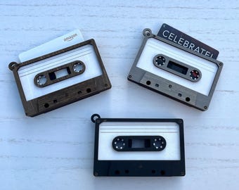 Cassette Gift Card Holder, Wooden Ornament for Holidays