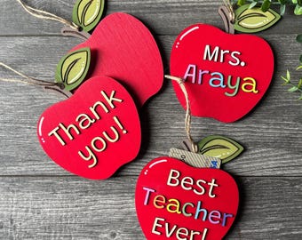 Handmade Wooden Apple Gift Card Holder | Personalized Teacher Appreciation Gift