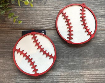Baseball Gift Card Holder Ornament, 3D Layered Wood Design