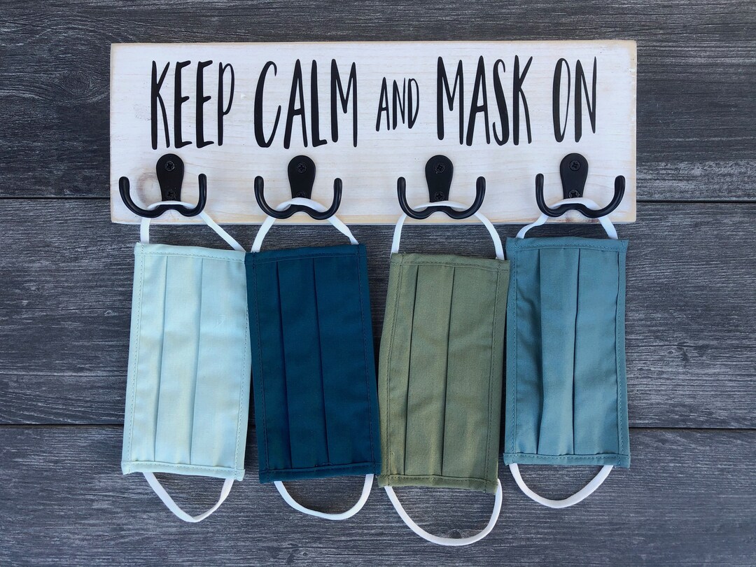 Handmade keep Calm and Mask On Mask Rack Etsy UK
