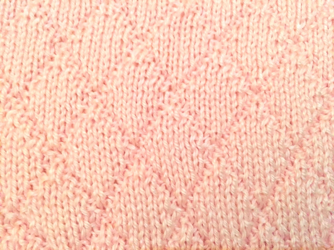 Pink Handknit Baby Blanket Etsy