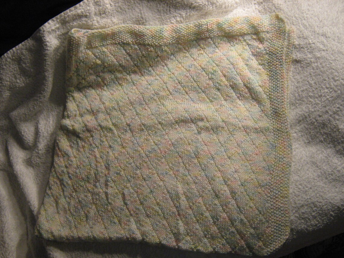 Multi-colored Hand-knit Baby Blanket - Etsy