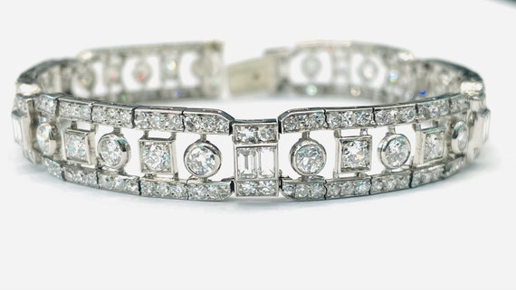 Art Deco Diamond Platinum Bracelet - image 2