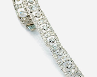 Armband - Art Deco Diamant Platin Armband