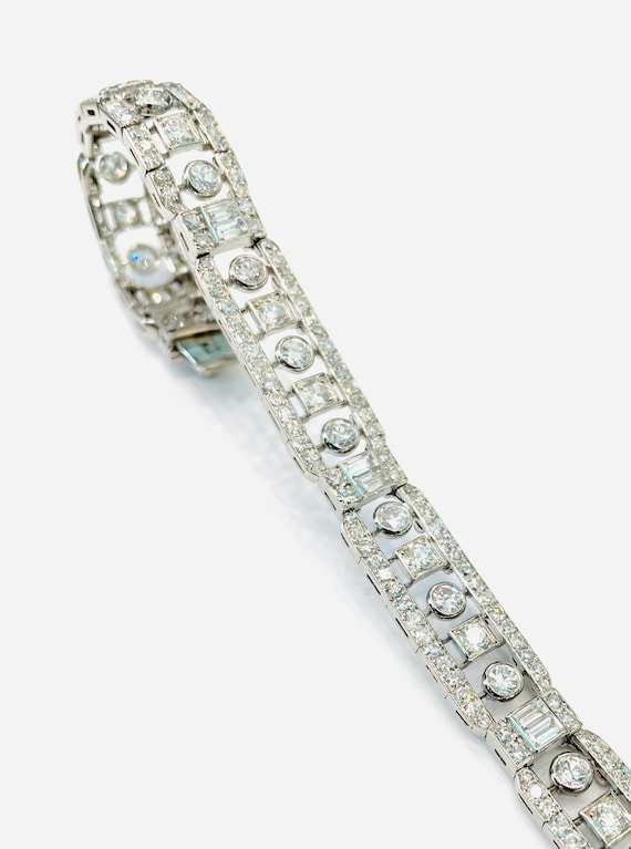 Art Deco Diamond Platinum Bracelet - image 1