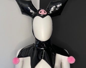 Cappello da giullare nero/rosa
