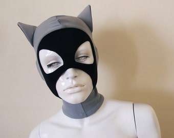 Cappuccio gatto grigio chiaro opaco