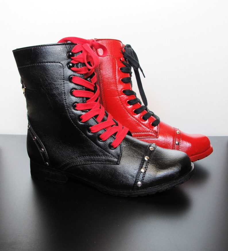 Harley Quinn Boots Etsy UK