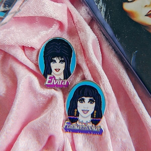 This Elvira Frankenhooker is a Horror B Movie Babe Babes 80s 90s Goth Mistress Dark Zombie Halloween Hard Enamel Pins