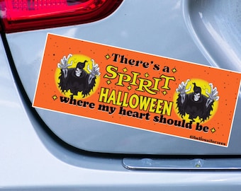 There's a Spirit Halloween Where My Heart Should Be Vinyl Decal Bumper Sticker