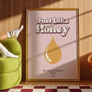 Just Like Honey Musik Kette Band Poster Retro Print Songtext 80er Jahre Ästhetischer Dekor Digital Pop Art Printable