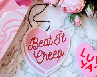 Beat It Creep Heart Car Decor Air Freshener - Strawberry, Cute, 90s Crybaby John Waters