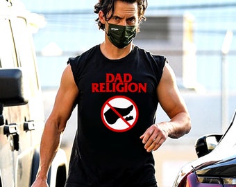 Papa Religion Vatertags Parodie Lustig Punk 90s Kurzärmeliges Unisex-T-Shirt