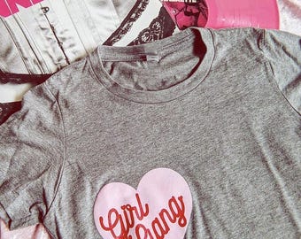 Girl Gang T-Shirt: Feminist Pink Heart Tee - Bachelorette Party, Teen, Kid, Matching Mom and Mini Me Girl
