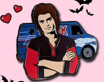 Steve Harrington emaille pin: dj, radio, crush 80's, seizoen 5