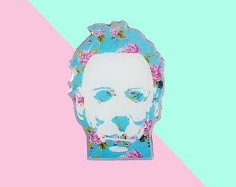 Floral Michael Myers Halloween Enamel Lapel Pin Horror