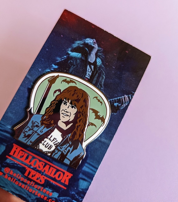 Eddie Munson, Bats Guitar, Heavy Metal Rock Hard Enamel Pins