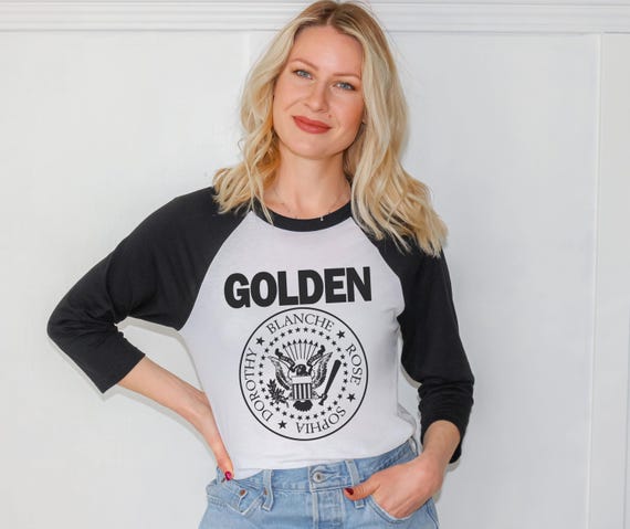 Golden Girls Ramones Parody Funny Punk Rock Music Band Retro 3/4 sleeve raglan shirt