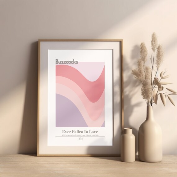 Buzz Ever Fallen In Love Music Band Poster Retro Print Lyrics 70s 80s New Wave Aesthetic Decor Digital Printable