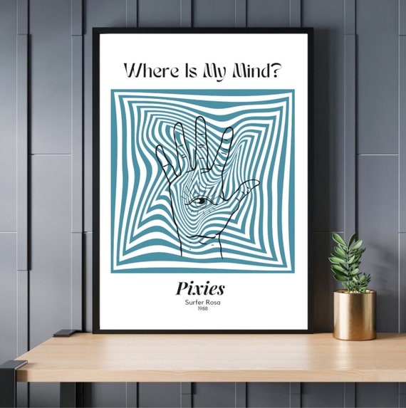 Pixies Where Is My Mind Music Band Poster Retro Print Lyrics 90s Vintage Aesthetic Decor Digital Printable