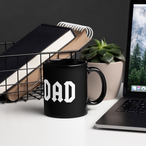 Rad Dad, AC Metal Parody, Black Glossy Mug, Father's Day Gift