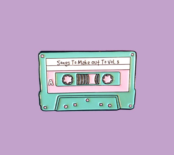 Retro Cassette Tape Make Out Mix Enamel Lapel Pin