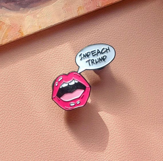 Impeach Trump Pop Art Lips Enamel Pin *All Proceeds Go To RAINN*