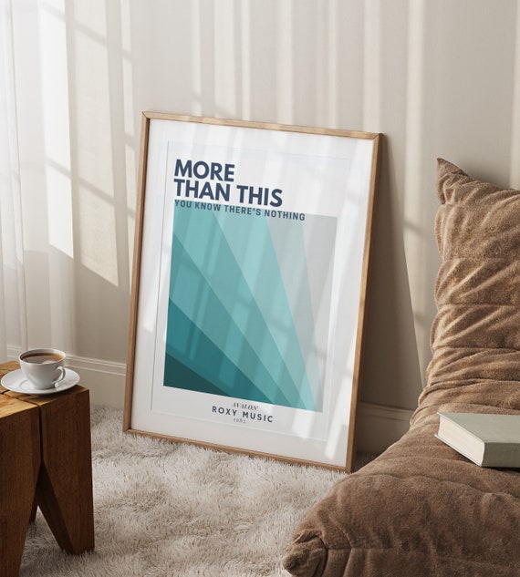Roxy More Than This Music Band Song Poster Retro Geometric Print Boho 80s Aesthetic Decor Minimalist Digital Printable
