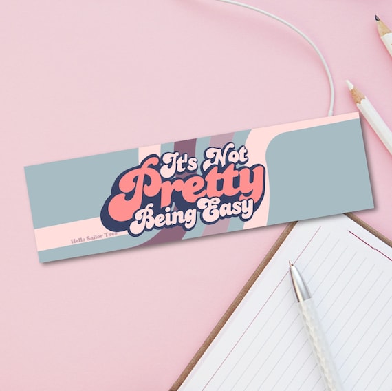 Funny Pretty Being Easy Retro Pastel 70s 90s Groovy Hippie Vinyl Decal Bumper Stickers