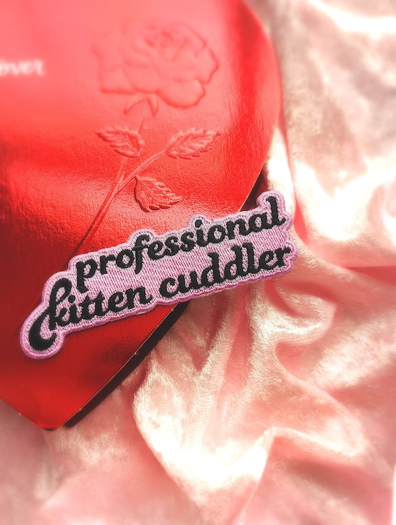 Professional Kitten Cuddler pink pastel pet patch iron on