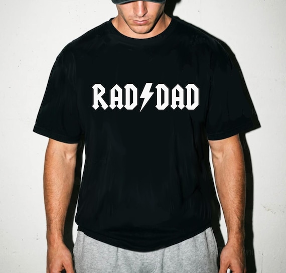 Rad Dad, Lightning Bolt Metal, Father's Day Gift, Parody Short-Sleeve Unisex T-Shirt