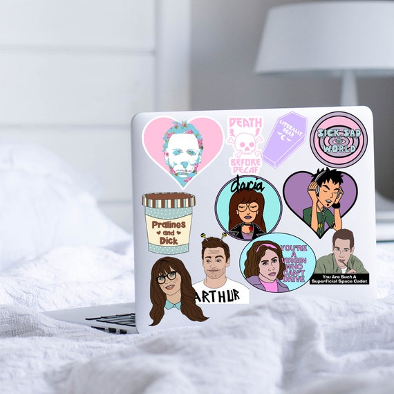 Sticker Pack Pop Culture Funny Wayne's New Girl Daria Steve Eddie