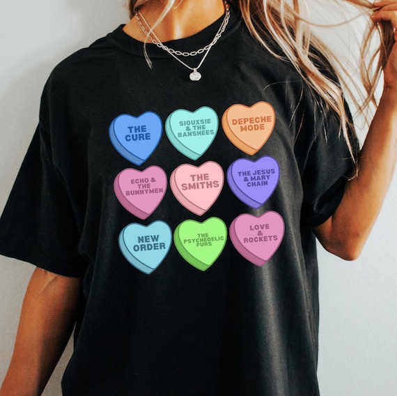 New Wave Dark Conversation Goth 80s Hearts Valentine's Day Music Love Short-Sleeve Unisex T-Shirt