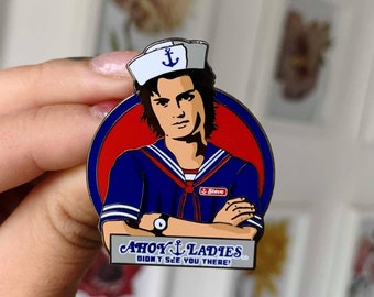 Steve Harrington Scoops Ahoy Starcourt Hard Enamel Pin