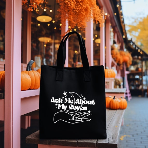 Ask Me About My Coven Witch Moon Magic Eco Tote Bag