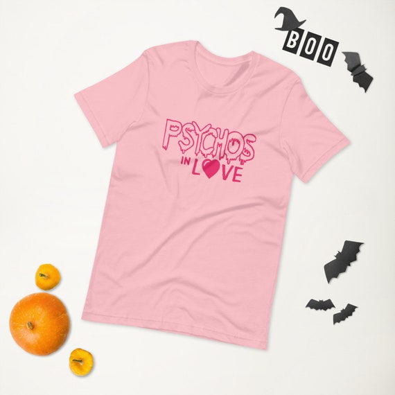 Psychos in Love 80s Title Card Horror Short-Sleeve Unisex T-Shirt