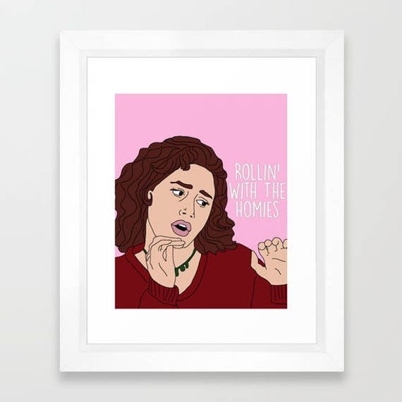 TAI CLUELESS ROLLIN WITH THE HOMIES DRAWING ART POSTER PRINT 90S BRITTANY MURPHY