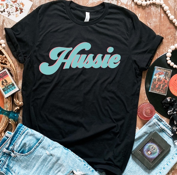 Hussie Funny 70s Retro Disco Font Parody Funny Short-Sleeve Unisex T-Shirt