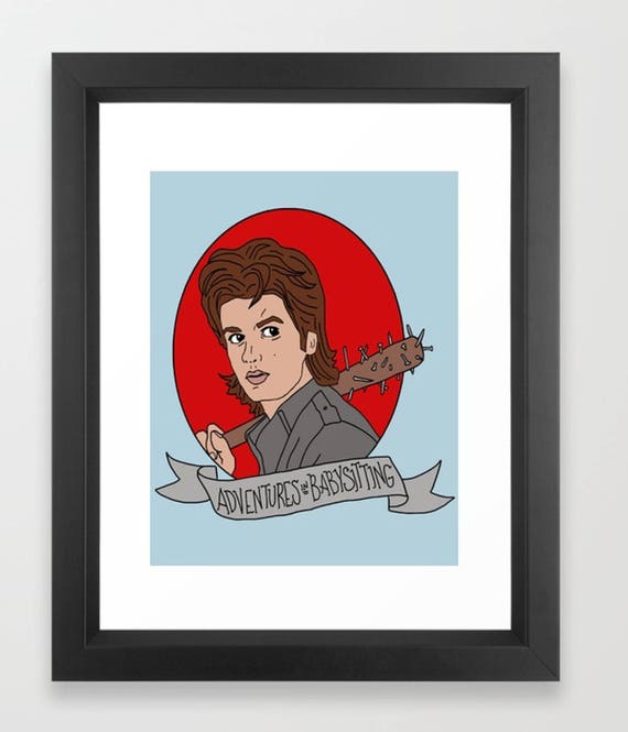 Steve Harrington Stranger Adventures In Babysitting 8x10" Hand Drawn Print