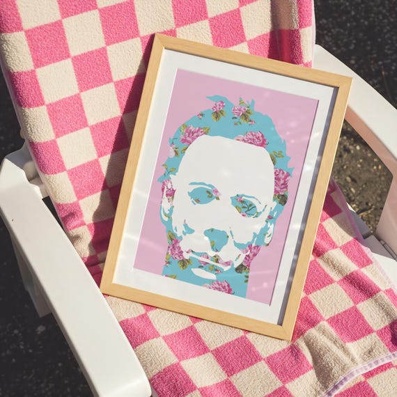 Floral Michael 8x10" Art Print Horror Slasher 80s Funny Cute Pastel Halloween