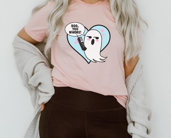 Boo You Whore Ghost Phone Spooky Short-Sleeve Unisex T-Shirt