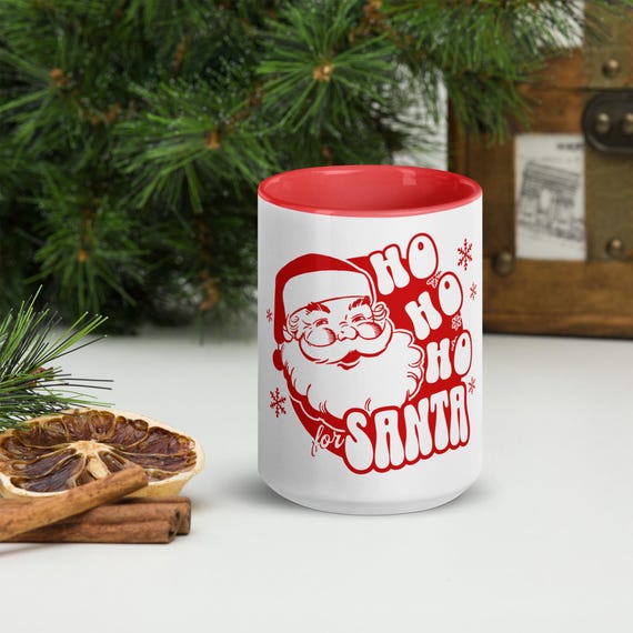 Ho Ho Ho for Santa Funny, Naughty Lisat Mug with Color Inside
