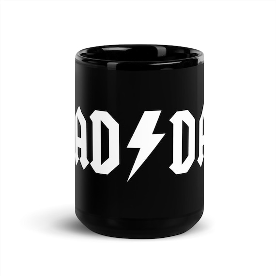 Rad Dad, AC Metal Parody, Black Glossy Mug, Father's Day Gift