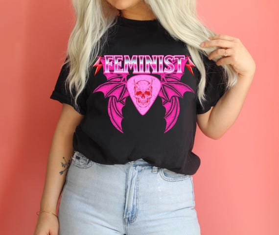 Heavy Metal Feminist Dragon Fantasy Skull Medieval Girls Rock Short-Sleeve Unisex T-Shirt