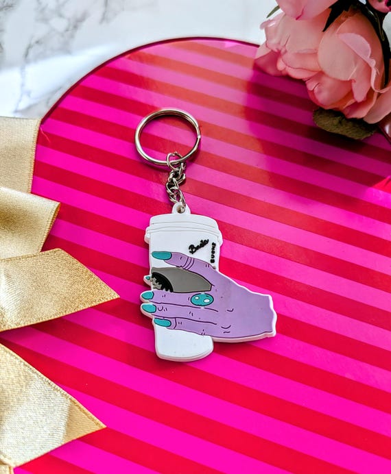 Basic Witch Coffee Hand Plastic Keychain