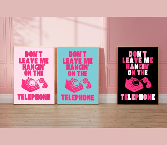 Blondie Hanging on the Telephone Pop Art Music Band Poster Retro Prints Lyrics 90s 70s Vintage Aesthetic Decor 3 Prints Digital Printable