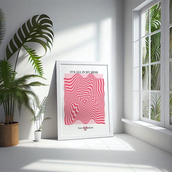 Love & Rckts All In My Mind Music Band Poster Retro Print 80s Trippy Psychedelic Aesthetic Decor Minimalist Digital Printable
