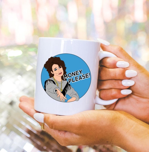 Money Please! Parks and Rec Funny Mona Lisa Jean Ralphio Mug TV Leslie