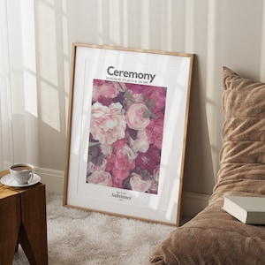 Order Ceremony Music Band Poster Retro Print Floral Lyrics 80s New Wave Retro Aesthetic Decor Minimalist Digital Printable